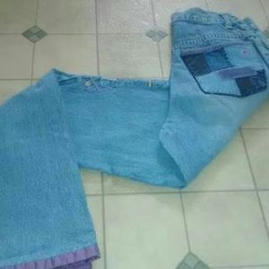 Girls size 14 slim GAP embroidered patchwork jeans